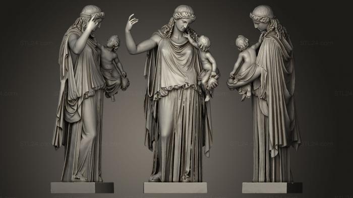 Статуи античные и исторические (Эйрена с Плутосом, STKA_0200) 3D модель для ЧПУ станка